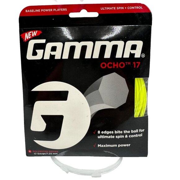 Gamma Ocho 17 Tennis String + Wilson Pro Perforated Overgrip 2-Pack Open Box - Picture 2 of 5